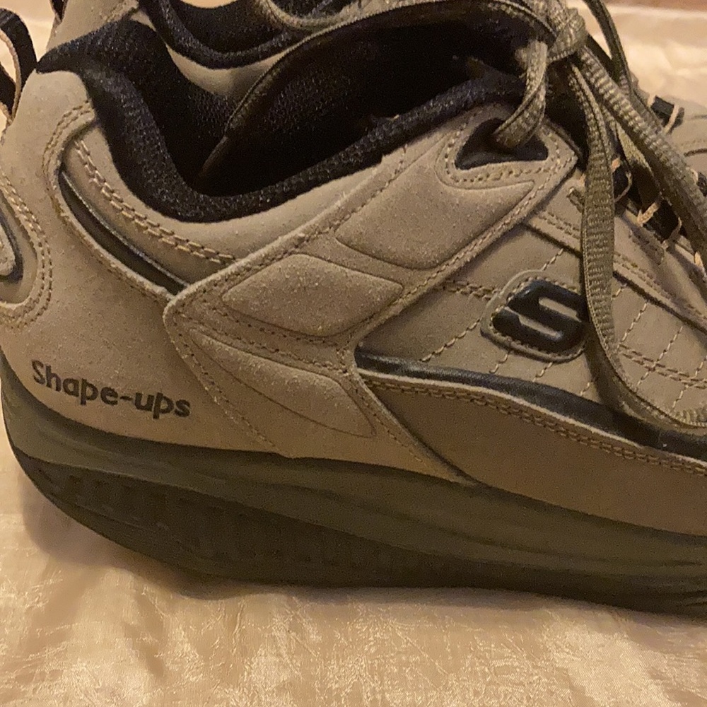Skechers Shape-ups Gray Lace Up Sneakers - Picture 6 of 8
